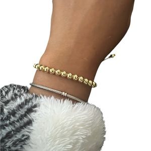 Small gold beats bracelet with 18k gold plated